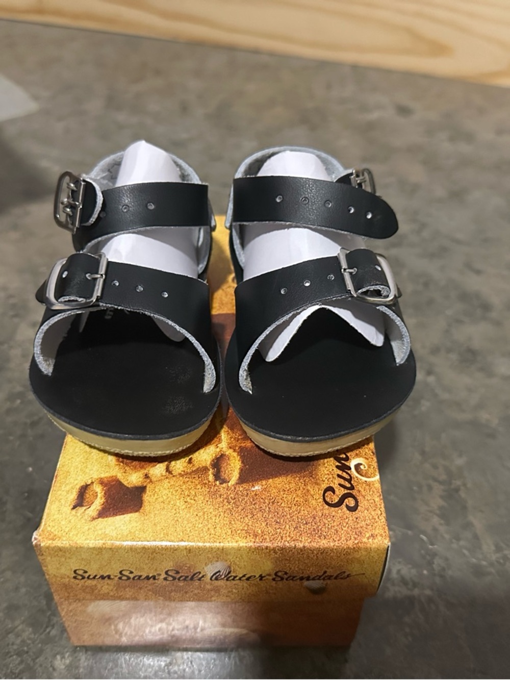 Kids Double Buckle Black Sandals for Everyday Comfort 5c Sunsan kids